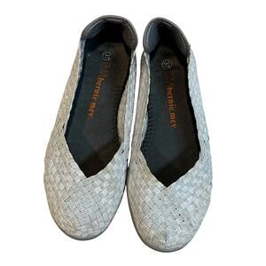 Bernie Mev Womens Shoes 37 Silver Gray Catwalk New York Slip On Flat Stretch